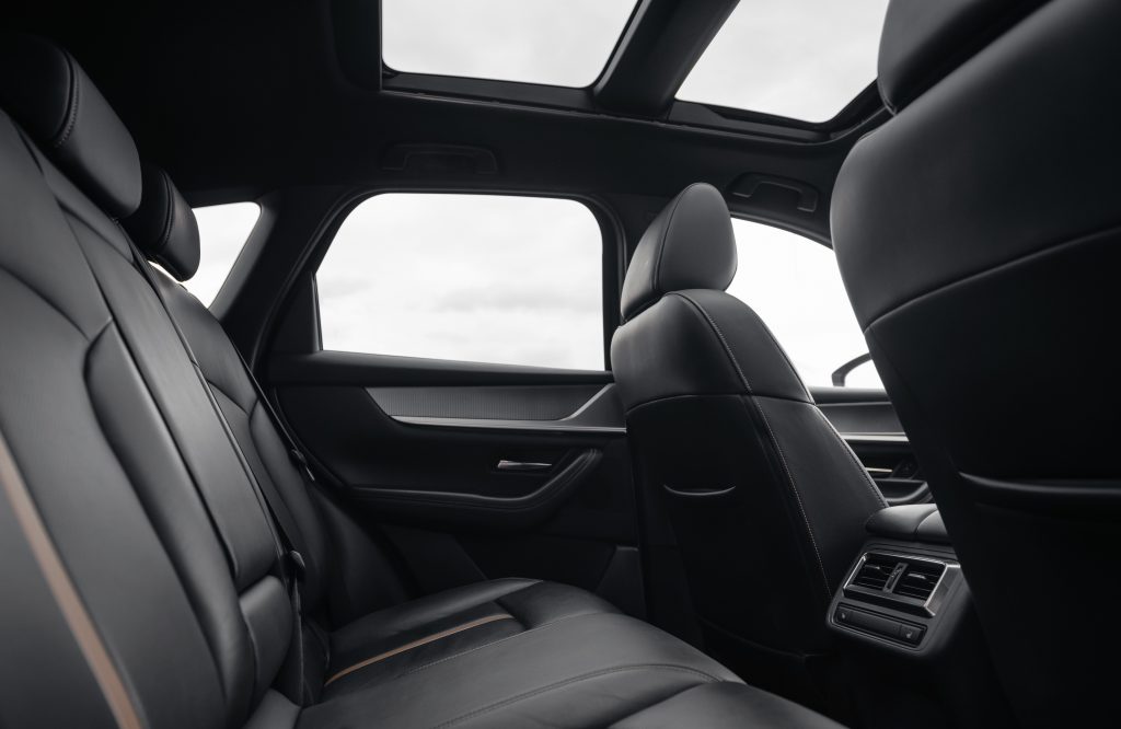 Empty rear passenger seats inside a rideshare vehicle